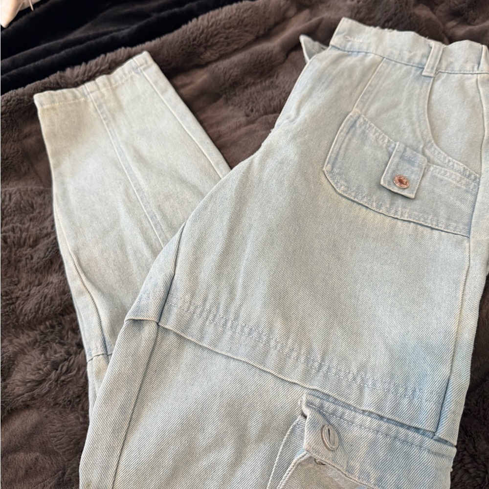 Maniere De Voir Sky Blue High Rise Jeans